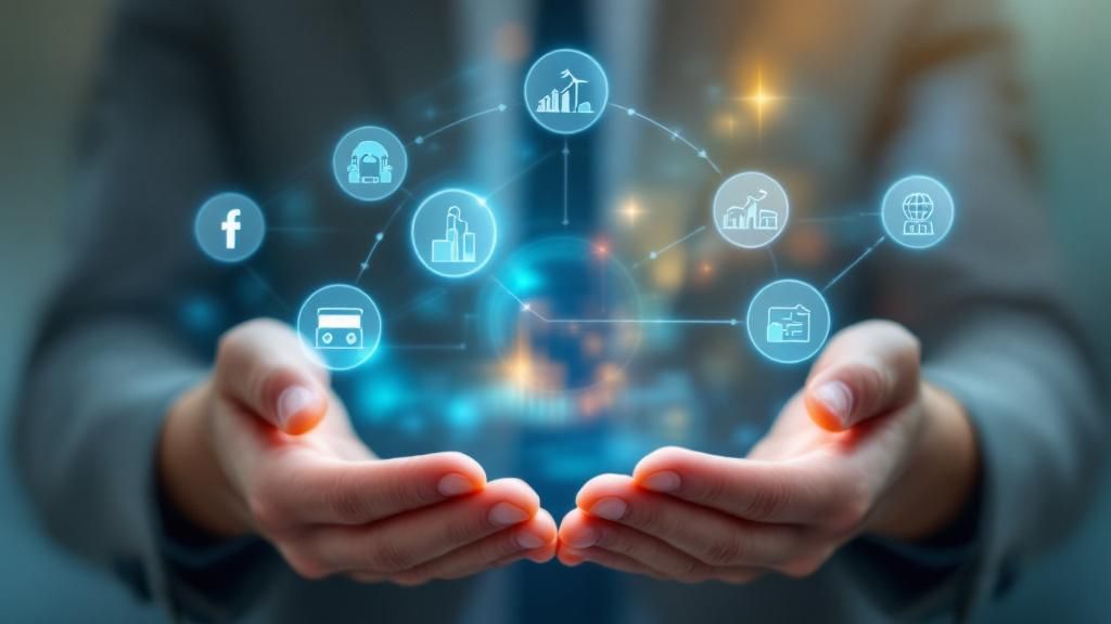 An analysis of how employee well-being affects different business sectors, with icons representing various industries and ripple effects.