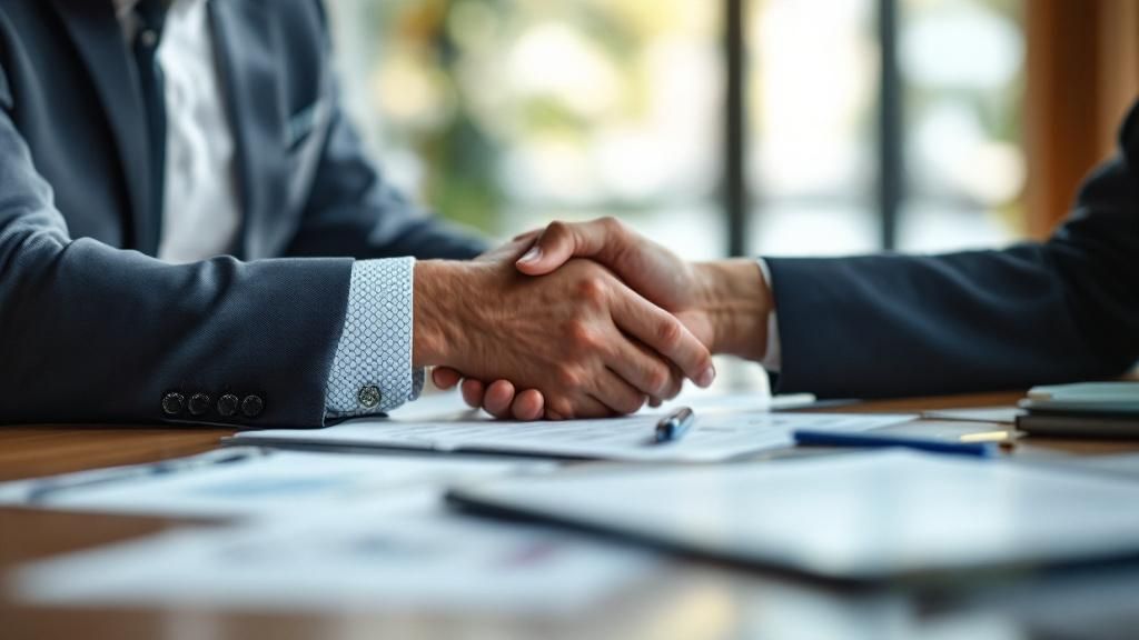 A mediator resolving a family dispute in a business setting